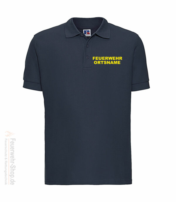 Poloshirt mit Feuerschriftzug und Ortsname