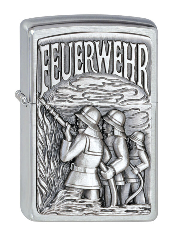 Zippo Feuerzeug Brushed Chrome Firefighter in Action