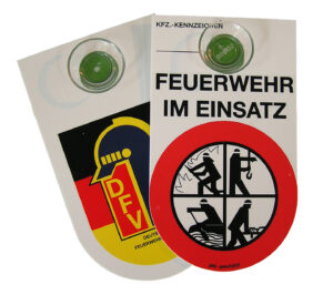 Magnetschild Feuerwehr + Ortsname Design 2012 retroreflektierend, 610 x  190 mm 