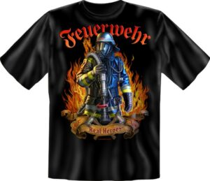 Feuerwehr T-Shirt schwarz Real Heroes
