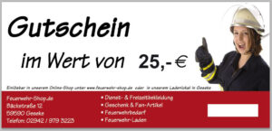 Geschenkgutschein im Wert von 25,00 €