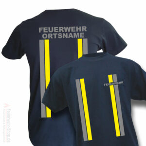 Feuerwehr Premium T-Shirt im Einsatzlook mit Ortsname