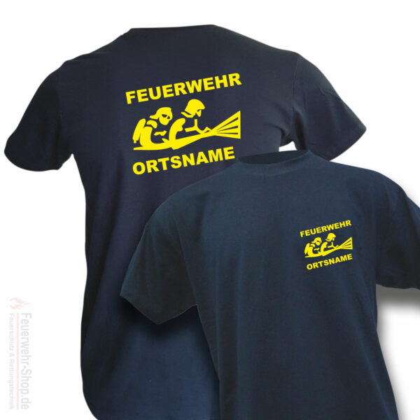 Feuerwehr Premium T-Shirt Firefighter III mit Ortsname