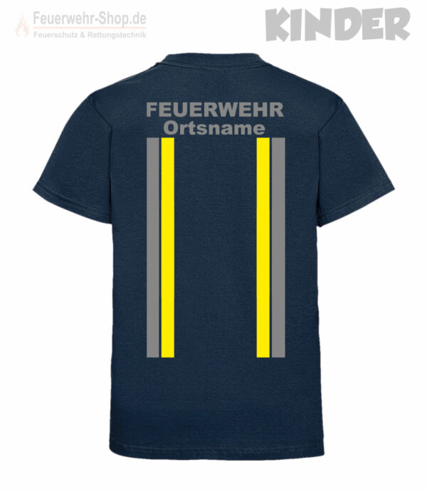 Kinderfeuerwehr Premium T-Shirt im Einsatzlook mit Ortsname