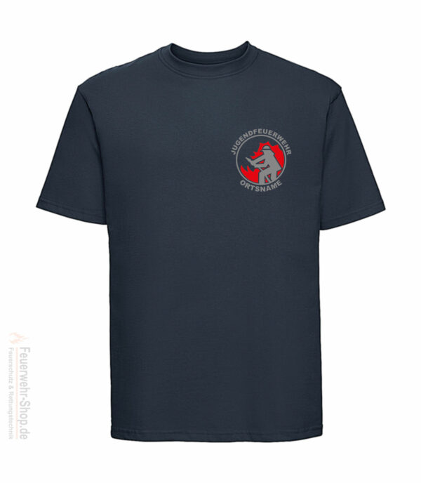 Jugendfeuerwehr Premium T-Shirt Firefighter I mit Ortsname
