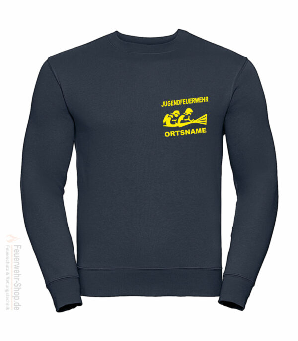 Jugendfeuerwehr Premium Pullover Firefighter III mit Ortsnamen