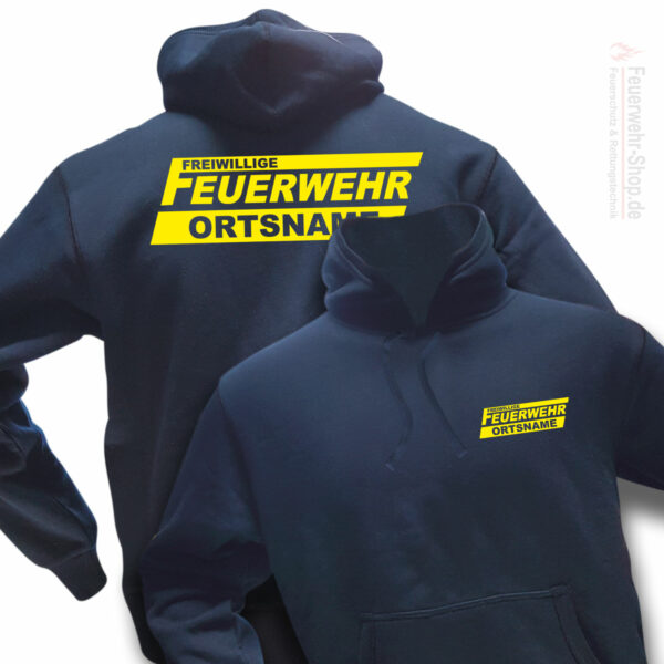 Feuerwehr Premium Kapuzen-Sweatshirt Freiwillige Feuerwehr Logo mit Ortsname