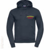 Feuerwehr Premium Kapuzen-Sweatshirt Rundlogo Flamme