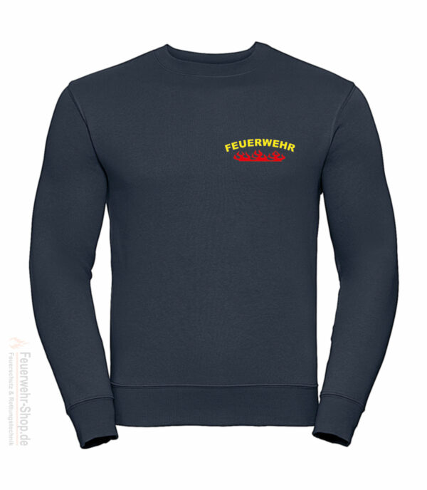 Feuerwehr Premium Pullover Rundlogo Flamme