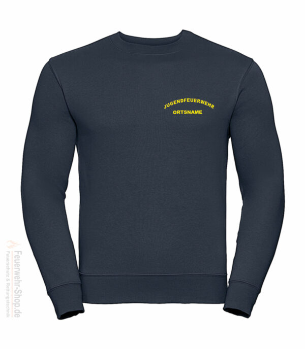 Jugendfeuerwehr Premium Pullover Rundlogo mit Ortsnamen