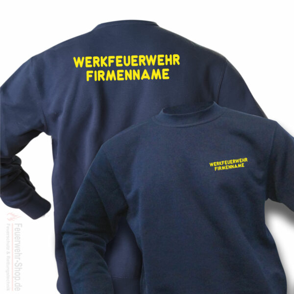 Feuerwehr Premium Pullover Werkfeuerwehr I mit Firmennamen