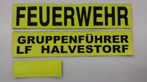 Beschriftungssatz für Funktionsweste gelb