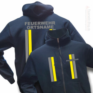 Feuerwehr Premium Kapuzen-Sweatjacke im Einsatzlook mit Ortsnamen