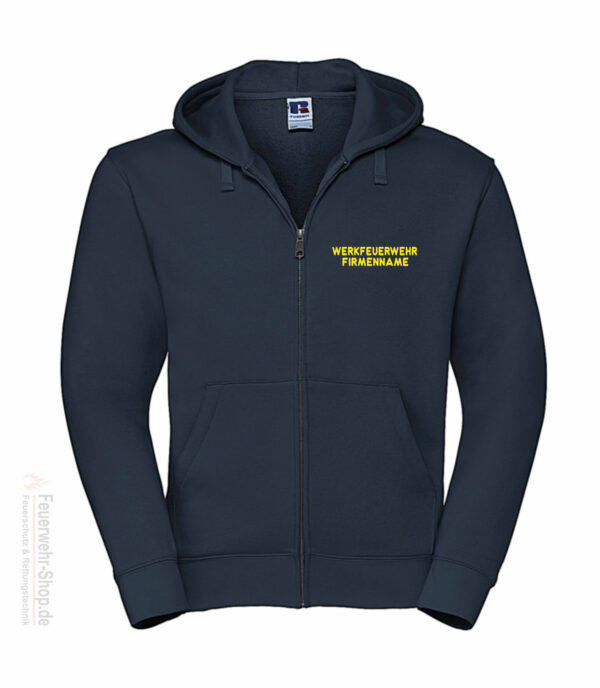 Feuerwehr Premium Kapuzen-Sweatjacke Werkfeuerwehr I mit Firmennamen