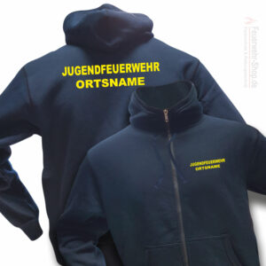 Jugendfeuerwehr Premium Kapuzen-Sweatjacke Basis mit Ortsnamen