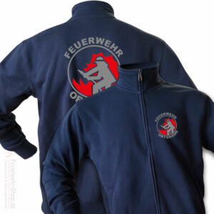 Feuerwehr Premium Sweatjacke Firefighter I mit Ortsnamen