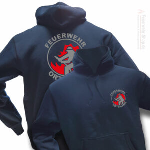 Feuerwehr Premium Kapuzen-Sweatshirt Firefighter I mit Ortsnamen