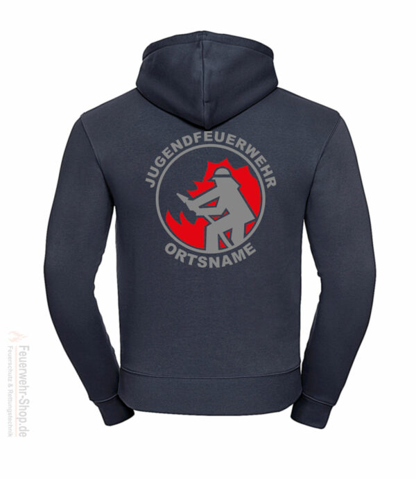 Jugendfeuerwehr Premium Kapuzen-Sweatshirt Firefighter I mit Ortsnamen – Bild 3