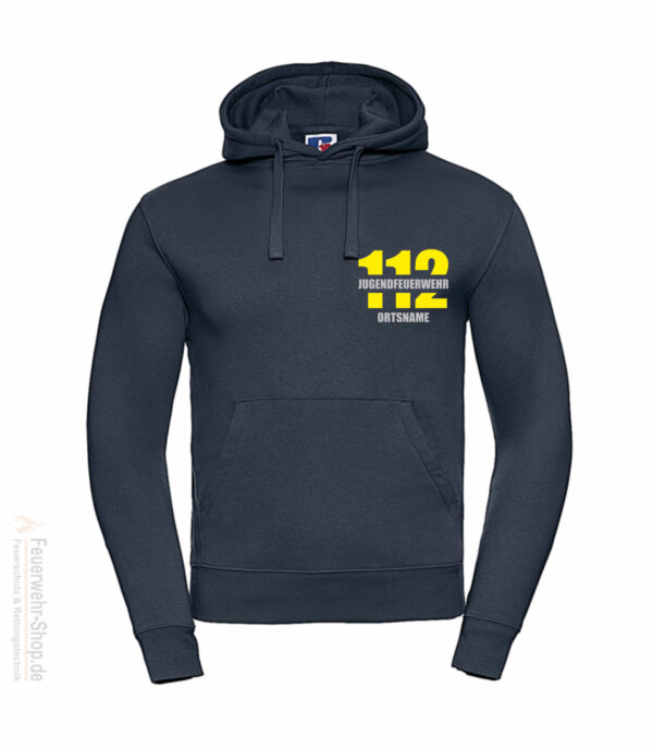 Jugendfeuerwehr Premium Kapuzen-Sweatshirt Firefighter II mit Ortsnamen