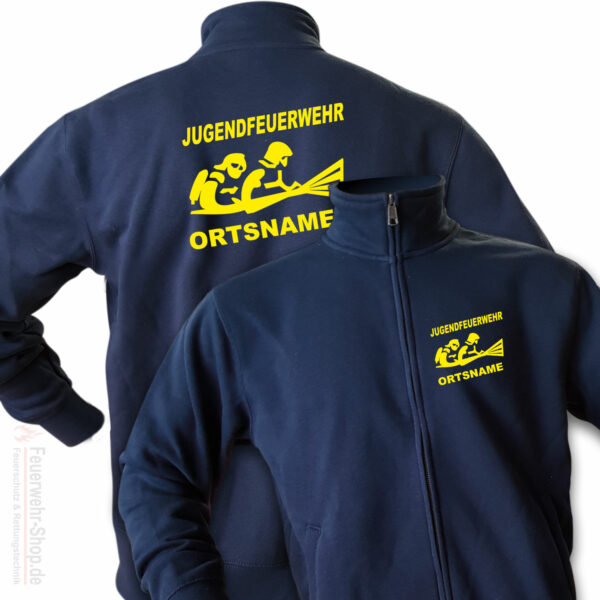 Jugendfeuerwehr Premium Sweatjacke Firefighter III mit Ortsnamen