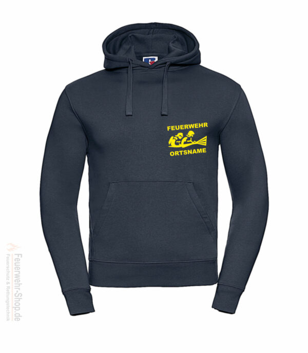 Feuerwehr Premium Kapuzen-Sweatshirt Firefighter III mit Ortsnamen