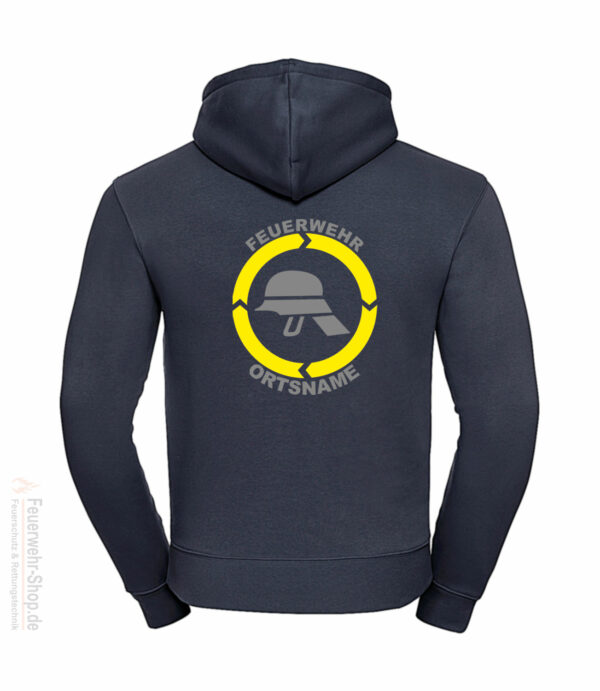 Feuerwehr Premium Kapuzen-Sweatshirt Helm mit Ortsnamen