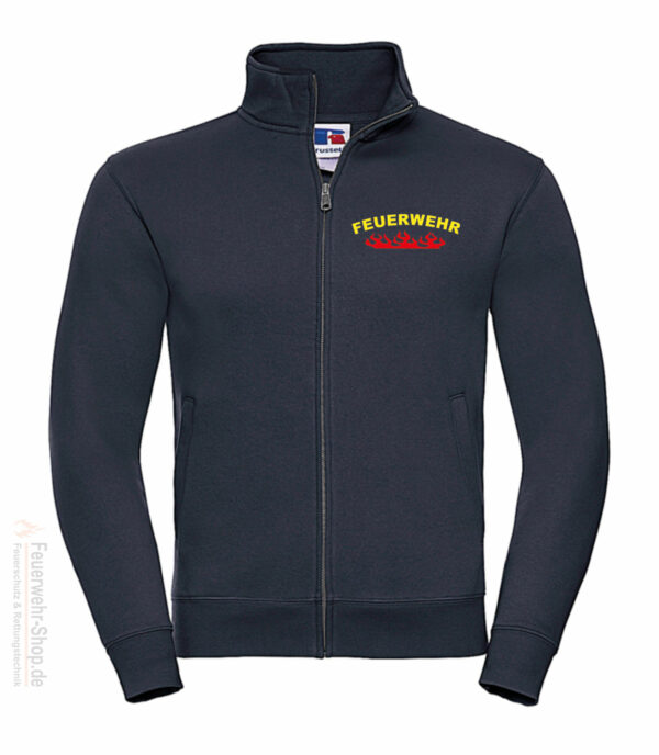 Feuerwehr Premium Sweatjacke Rundlogo Flamme