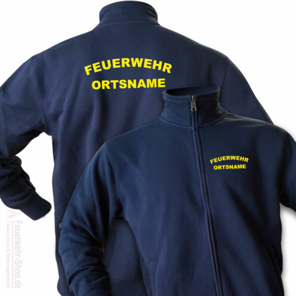 Feuerwehr Premium Sweatjacke Rundlogo mit Ortsnamen