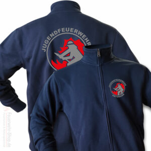 Jugendfeuerwehr Premium Sweatjacke Firefighter I mit Ortsnamen