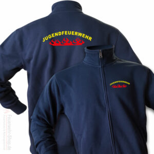 Jugendfeuerwehr Premium Sweatjacke Rundlogo Flamme