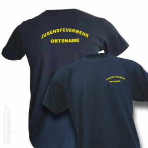 Jugendfeuerwehr Premium T-Shirt Rundlogo mit Ortsname
