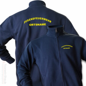 Jugendfeuerwehr Premium Sweatjacke Rundlogo mit Ortsnamen