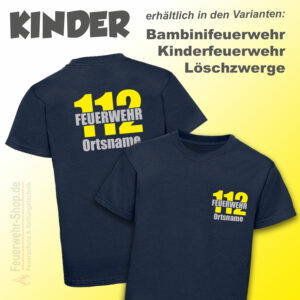 Kinderfeuerwehr Premium T-Shirt Firefighter II mit Ortsnamen