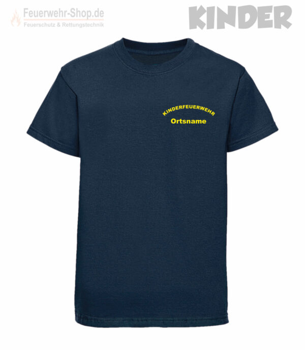 Kinderfeuerwehr Premium T-Shirt Rundlogo mit Ortsnamen