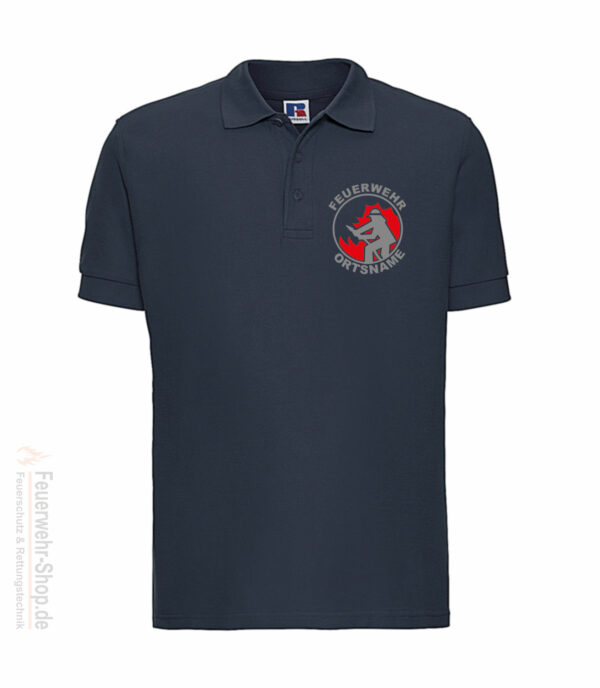 Poloshirt mit Feuerwehrmotiv und Ortsname