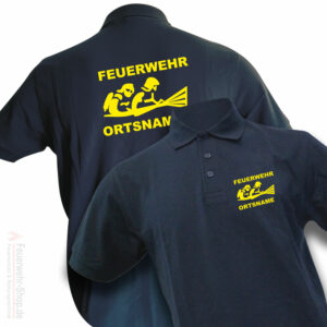 Feuerwehr Premium Poloshirt Firefighter III mit Ortsname