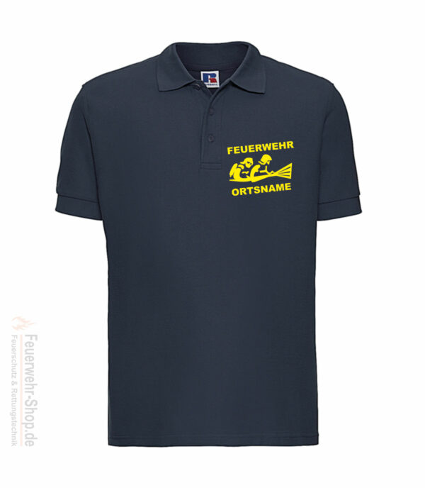 Feuerwehr Premium Poloshirt Firefighter III mit Ortsname