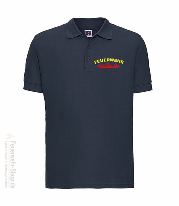 Feuerwehr Premium Poloshirt Rundlogo Flamme