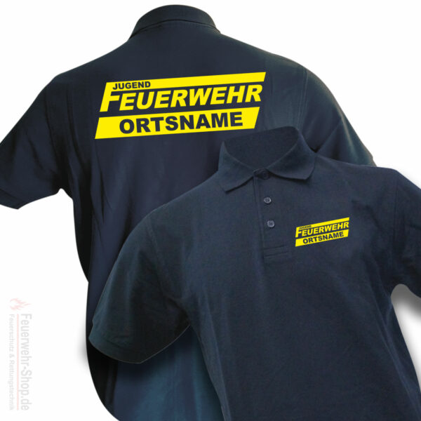 Jugendfeuerwehr Premium Poloshirt Logo mit Ortsnamen