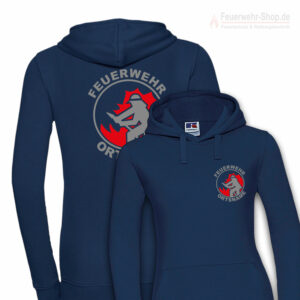 Feuerwehr Premium Damen Kapuzen-Sweatshirt Firefighter I mit Ortsnamen