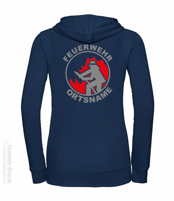 Feuerwehr Premium Damen Kapuzen-Sweatshirt Firefighter I mit Ortsnamen – Bild 3