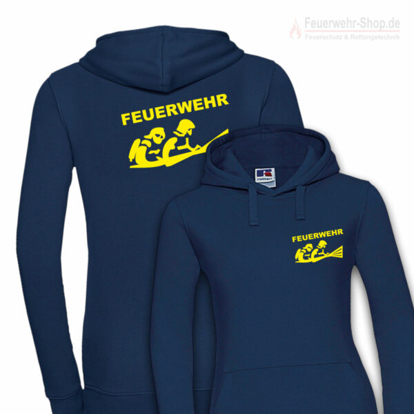 Feuerwehr Premium Damen Kapuzen-Sweatshirt Firefighter III