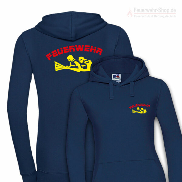 Feuerwehr Premium Damen Kapuzen-Sweatshirt Firefighter IV