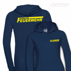 Feuerwehr Premium Damen Kapuzen-Sweatshirt Freiwillige Feuerwehr Logo