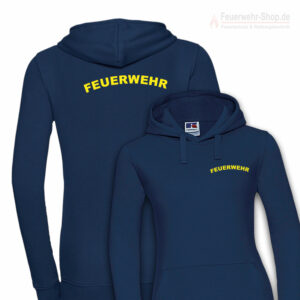 Feuerwehr Premium Damen Kapuzen-Sweatshirt Rundlogo