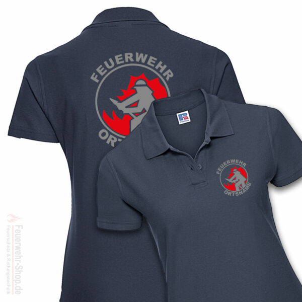 Feuerwehr Premium Damen Poloshirt Firefighter I mit Ortsname