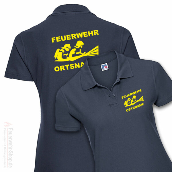 Feuerwehr Premium Damen Poloshirt Firefighter III mit Ortsname