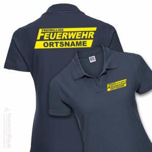 Feuerwehr Premium Damen Poloshirt Freiwillige Feuerwehr Logo mit Ortsnamen