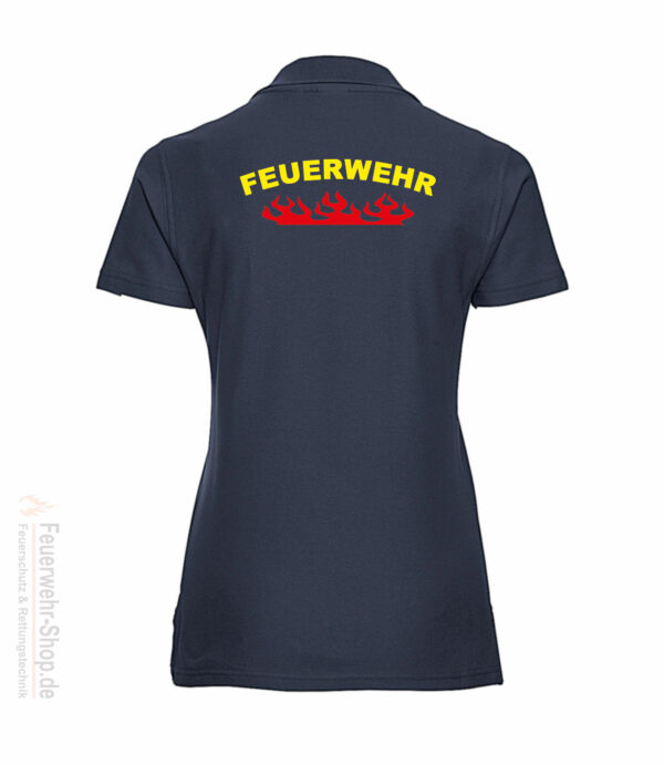 Feuerwehr Premium Damen Poloshirt Rundlogo Flamme – Bild 3