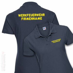 Feuerwehr Premium Damen Poloshirt Werkfeuerwehr I mit Firmennamen